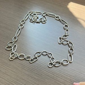Long silver necklace